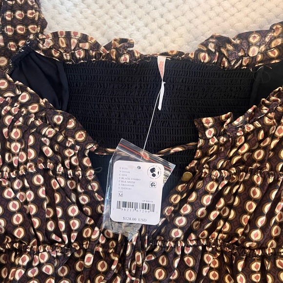 Free People Brown Patterned Long Sleeve Dress - Picture 5 of 7